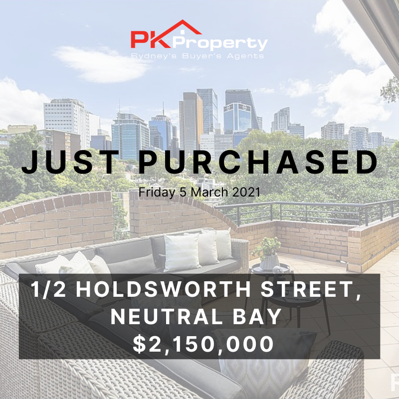 Image for post PK Property Just Purchased 1/2 Holdsworth Street, Neutral Bay 