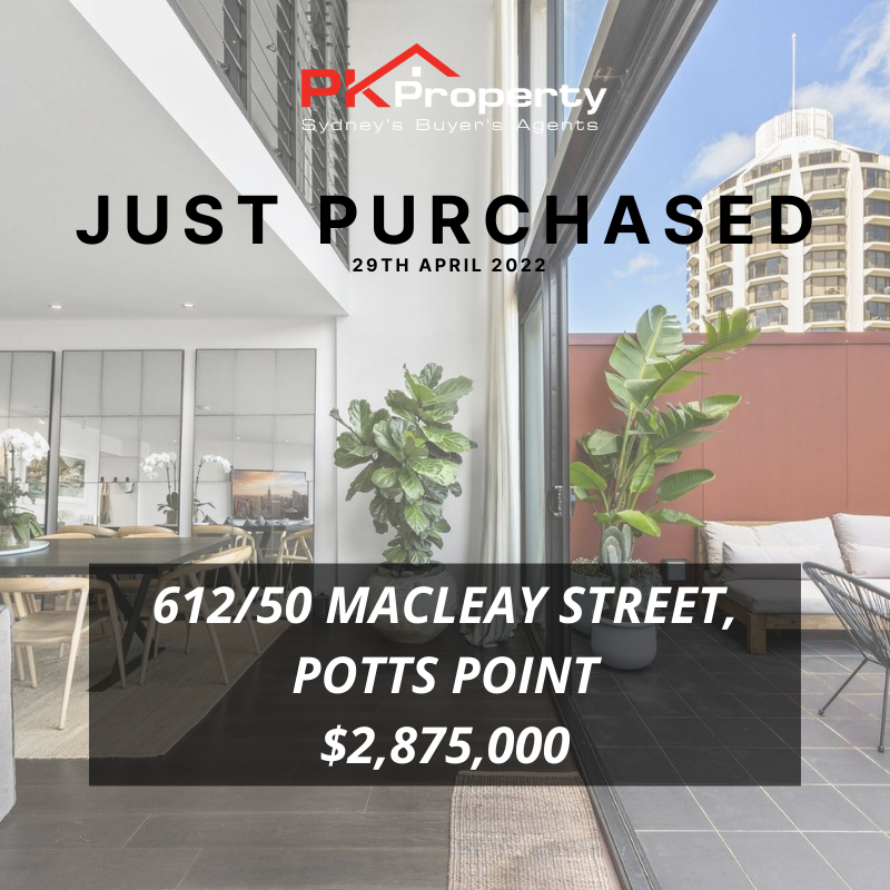 Image for post PK Property Just Purchased 612/50 Macleay Street, Potts Point! 