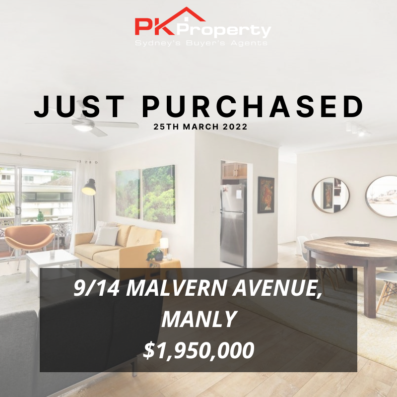 Image for post PK Property Just Purchased 9/14 Malvern Avenue, Manly! 